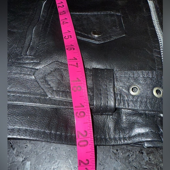 VINTAGE UNIC INTERNATIONAL BLCK HIGH QUALITY BIKER MOTORCYCLE SILVER HARDWARE XL - Picture 9 of 9